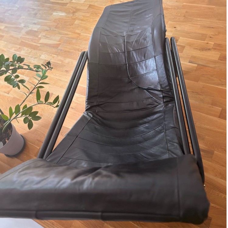 Postmodernistyczny szezlong ze skóry, lata 80-te