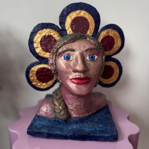 Ekspresyjna rzeźba współczesna papier mâché unikat