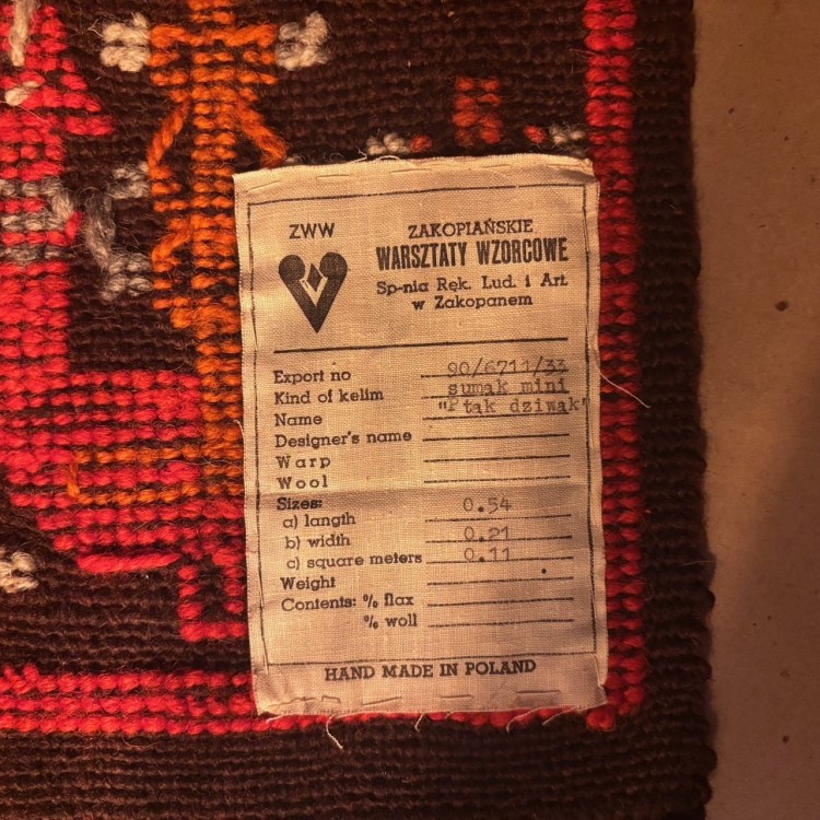 Kilim Sumak Zakopiańskie Warsztaty Wzorcowe