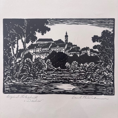 Carl Thiemann oryginalny drzeworyt niemiecka grafika lata 20-te