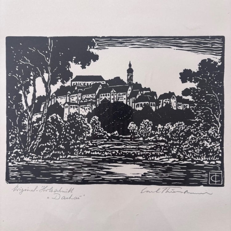 Carl Thiemann oryginalny drzeworyt niemiecka grafika lata 20-te