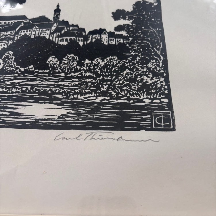 Carl Thiemann oryginalny drzeworyt niemiecka grafika lata 20-te