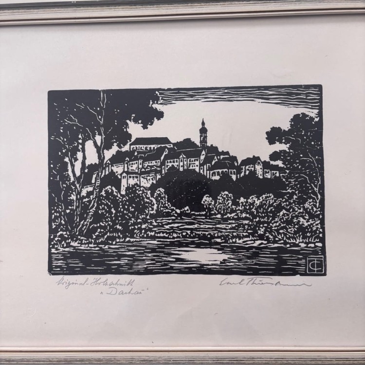 Carl Thiemann oryginalny drzeworyt niemiecka grafika lata 20-te