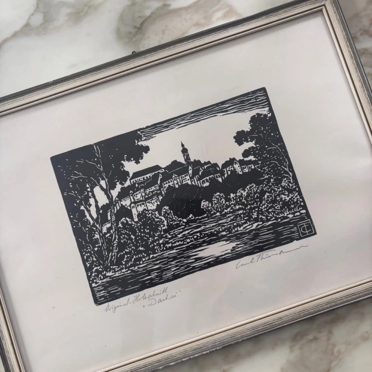 Carl Thiemann oryginalny drzeworyt niemiecka grafika lata 20-te