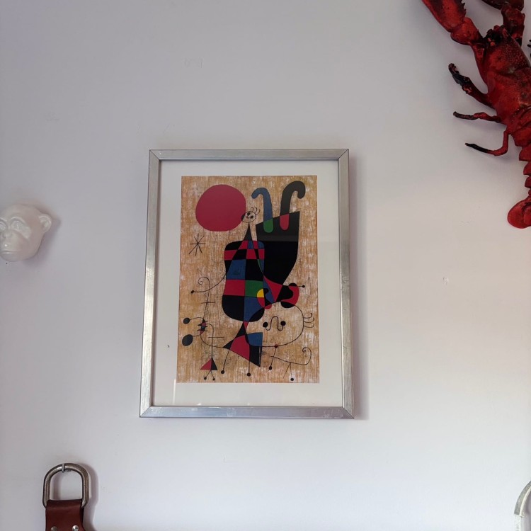 Joan  Miró „Figures and Dog in front of the Sun”, wyd.  z 1994 r