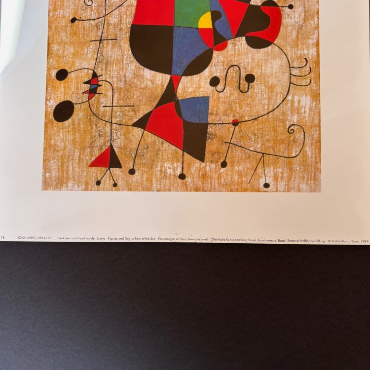 Joan  Miró „Figures and Dog in front of the Sun”, wyd.  z 1994 r