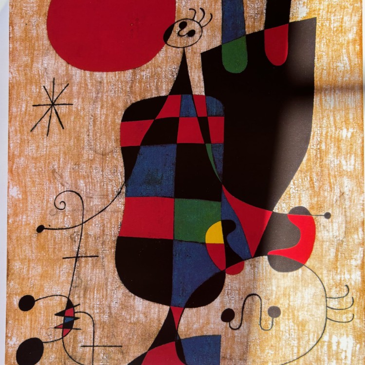 Joan  Miró „Figures and Dog in front of the Sun”, wyd.  z 1994 r