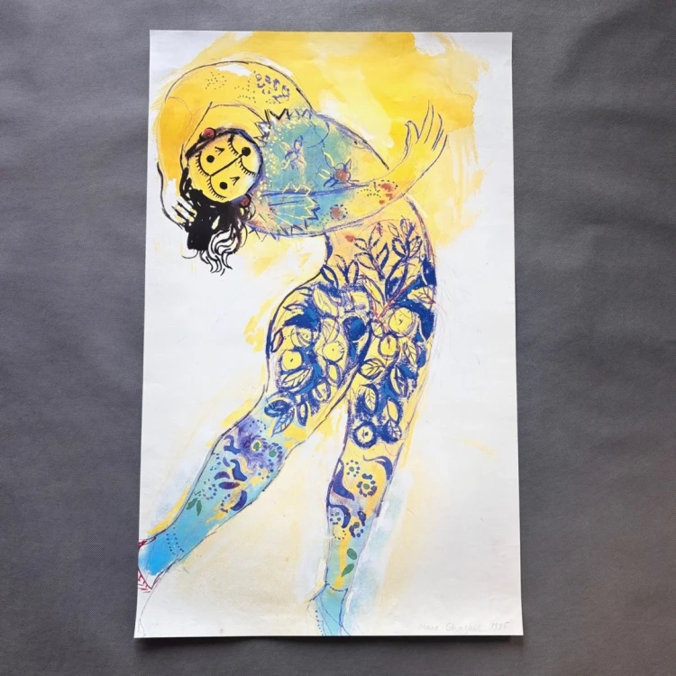 Marc Chagall szkic kostiumu do baletu „Ognisty ptak”