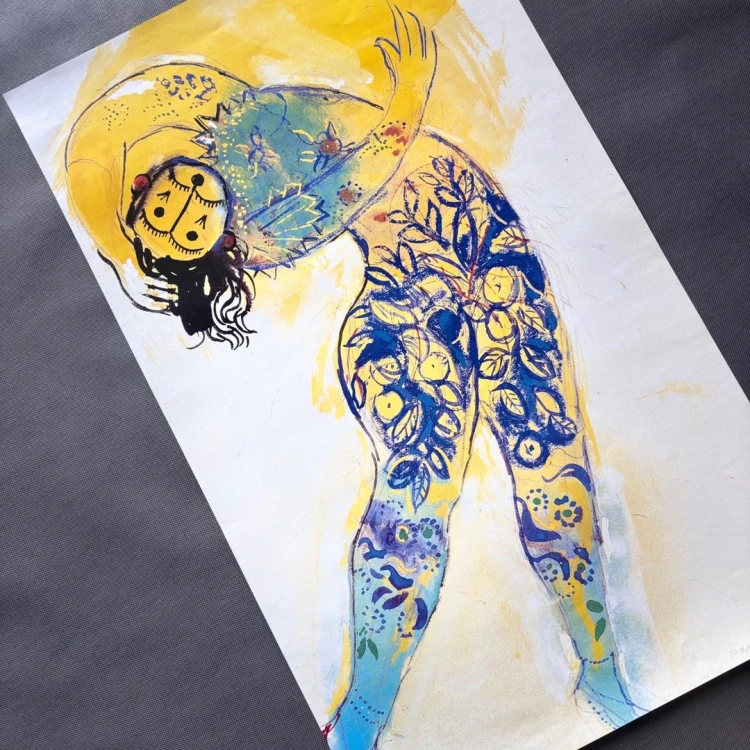 Marc Chagall szkic kostiumu do baletu „Ognisty ptak”