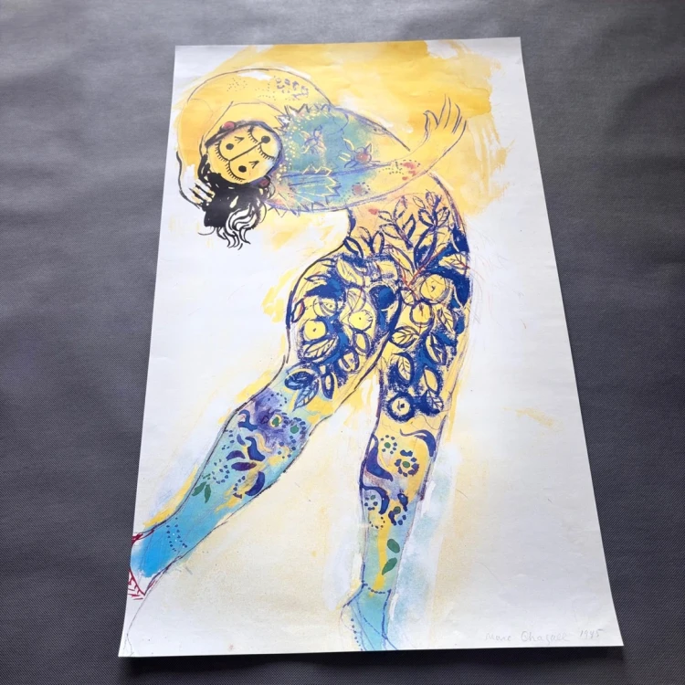 Marc Chagall szkic kostiumu do baletu „Ognisty ptak”