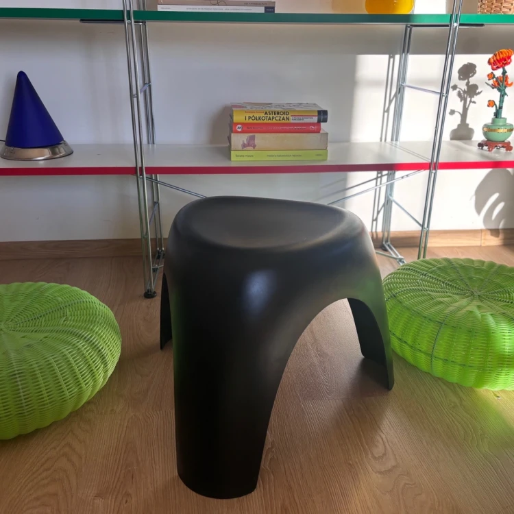 Limonkowe pufy Ikea z lat 90-tych