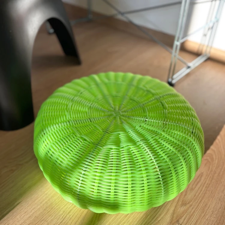 Limonkowe pufy Ikea z lat 90-tych
