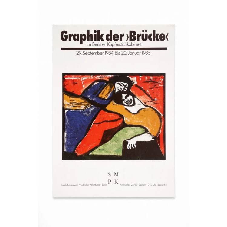 Graphik der Brücke 1984 plakat muzealny Berlin Vintage