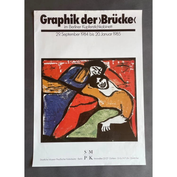 Graphik der Brücke 1984 plakat muzealny Berlin Vintage