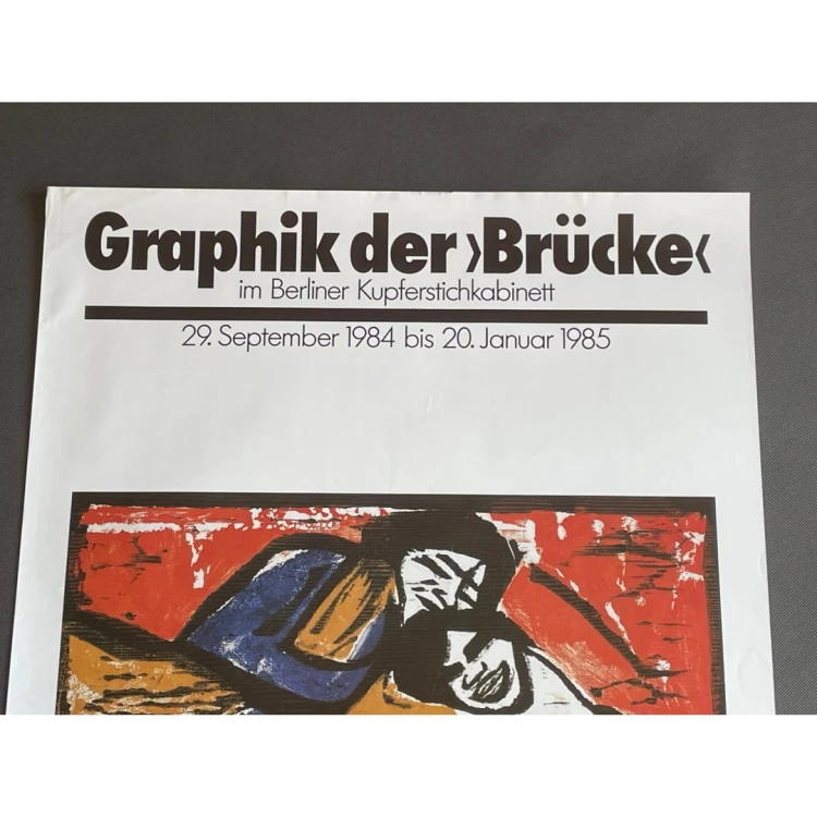 Graphik der Brücke 1984 plakat muzealny Berlin Vintage