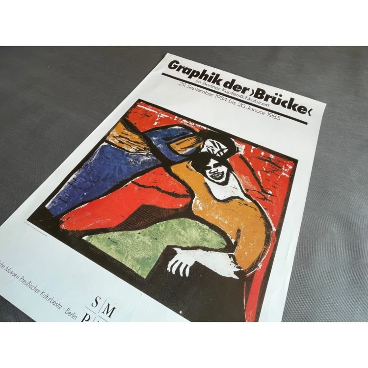 Graphik der Brücke 1984 plakat muzealny Berlin Vintage