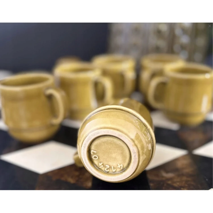 Jasba  dzbanek pojemnik waza ceramiczna i zestaw 6 kubków West Germany