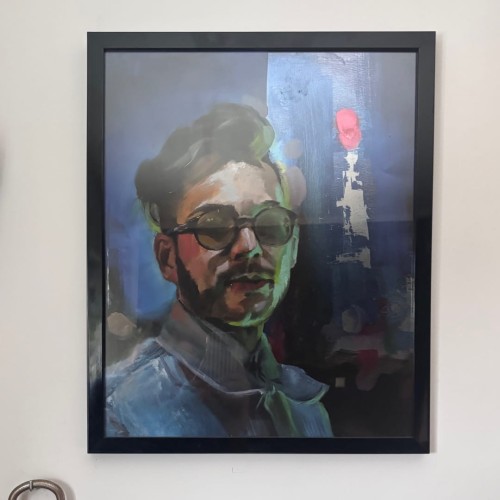 Plakat portret holograficzny profesjonalna oprawa