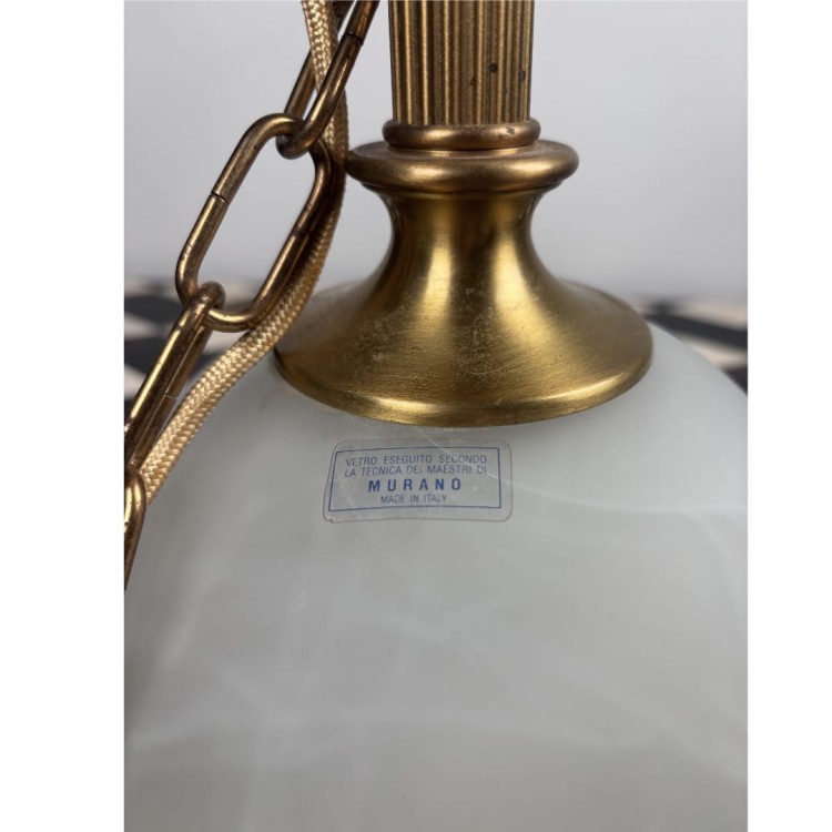 „ Murano w mosiądzu” – lampa sufitowa GKS Leuchten , Niemcy, lata 80.