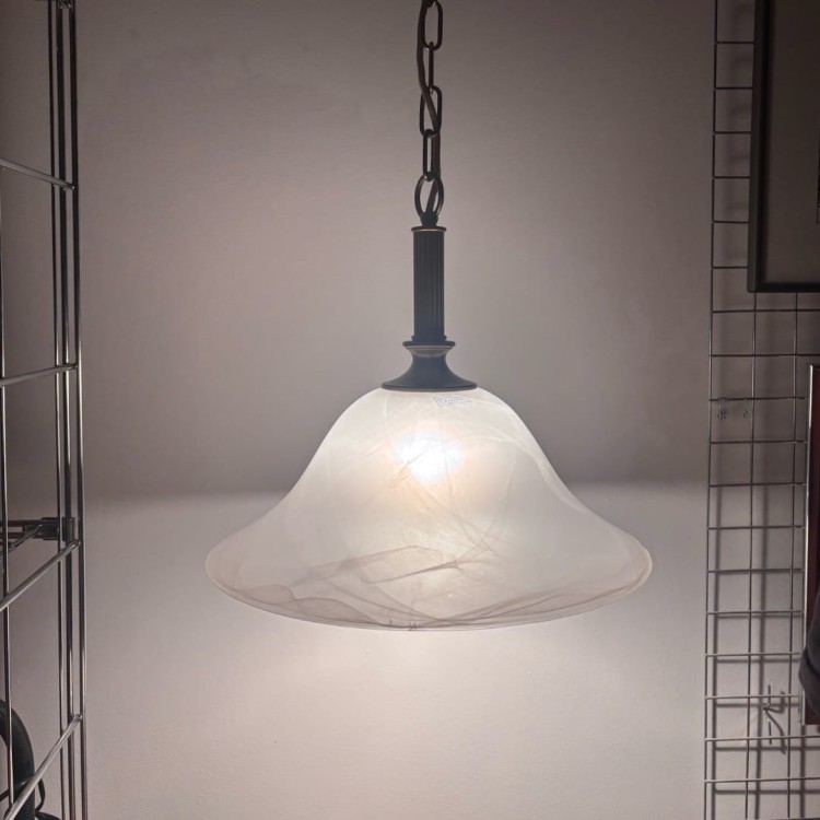 „ Murano w mosiądzu” – lampa sufitowa GKS Leuchten , Niemcy, lata 80.