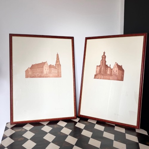 Zestaw grafika architektoniczna, Joseph Robers, blind embossing, Niemcy, XX w
