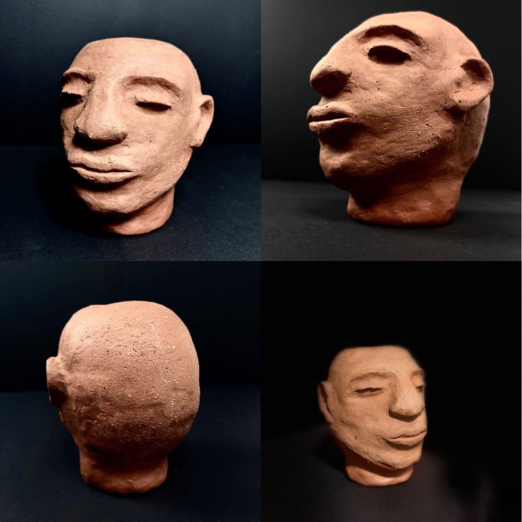 Ręcznie wykonana ceramiczna głowa terakota rzeźba artystyczn